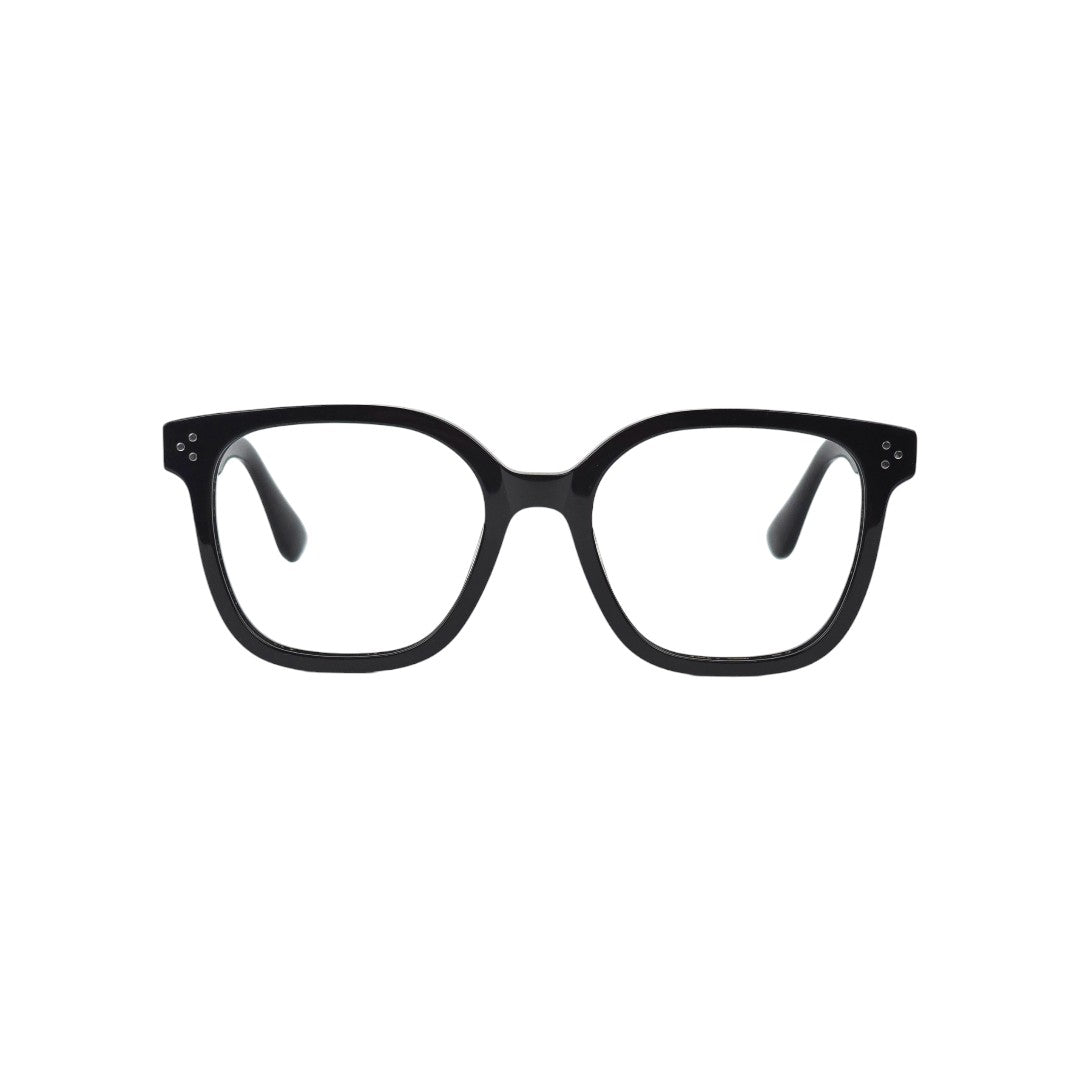 Achao marco óptico acetato Negro filtro luz azul - Buhu Eyewear - vista lateral