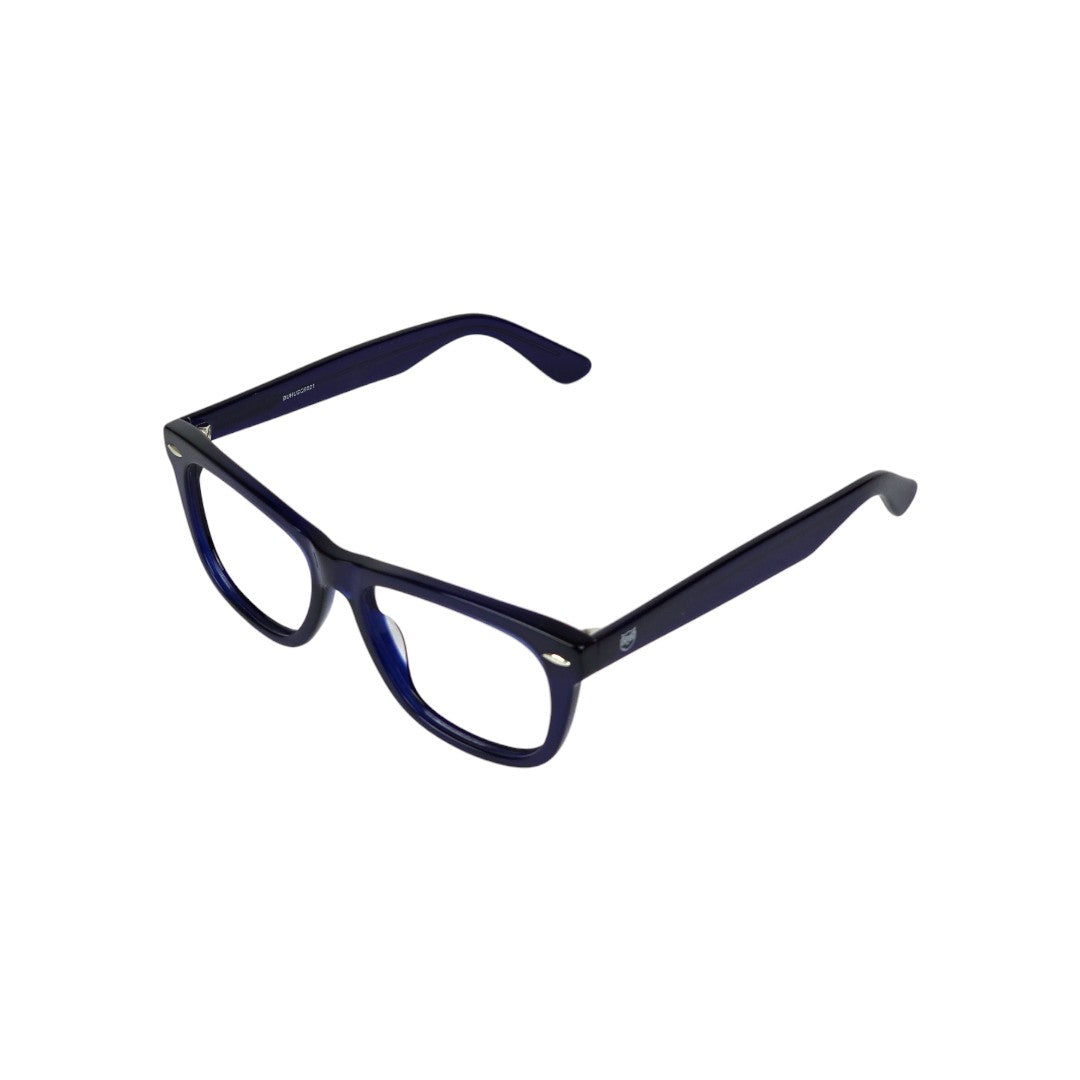 Atlantico marco óptico acetato Azul filtro luz azul - Buhu Eyewear - vista lateral