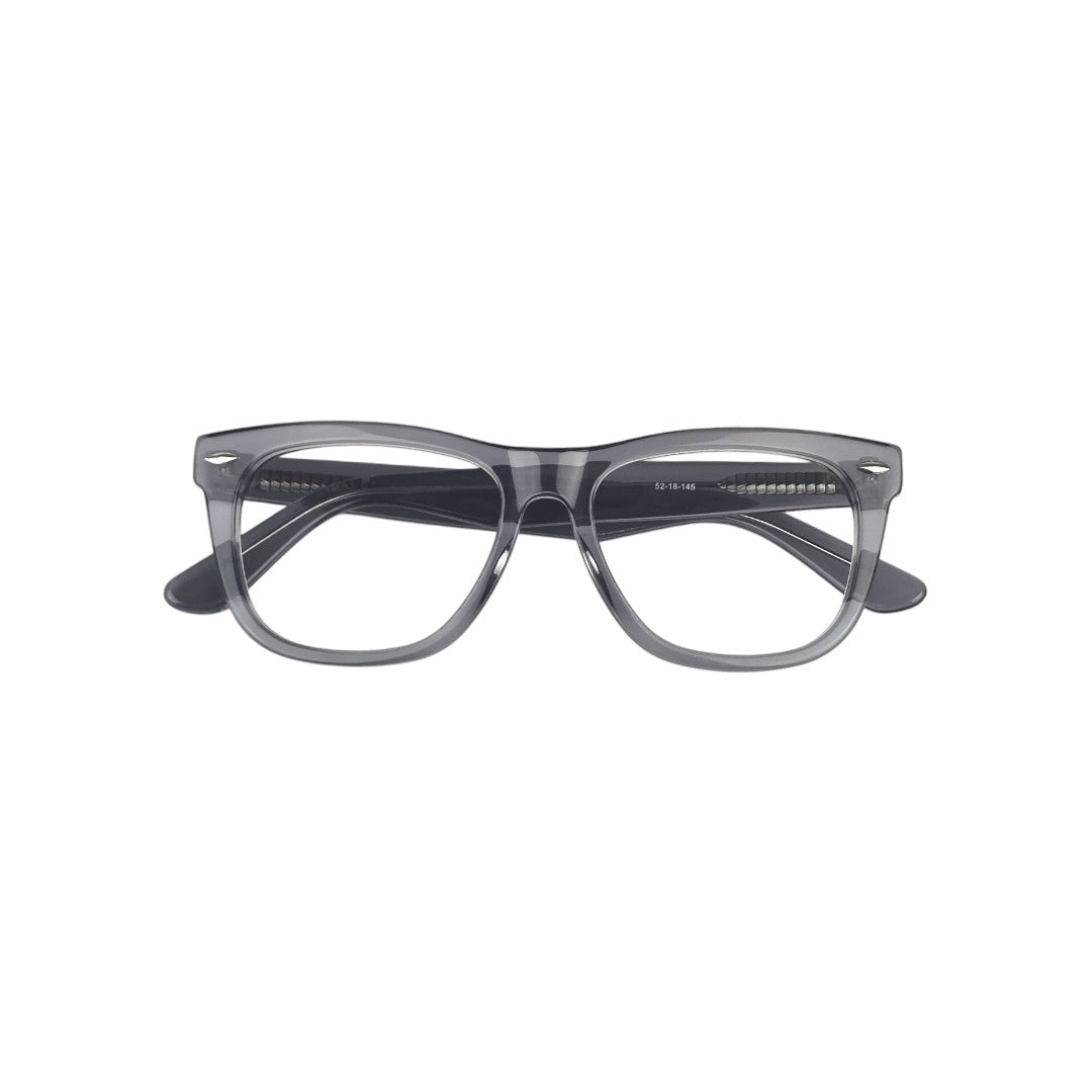 Atlantico marco óptico acetato Gris filtro luz azul - Buhu Eyewear - vista frontal