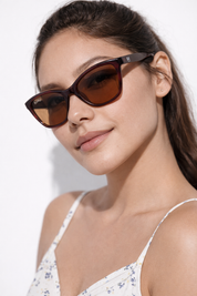 Barcelona lentes de sol UV400 acetato Café Carey - Buhu Eyewear - plano general