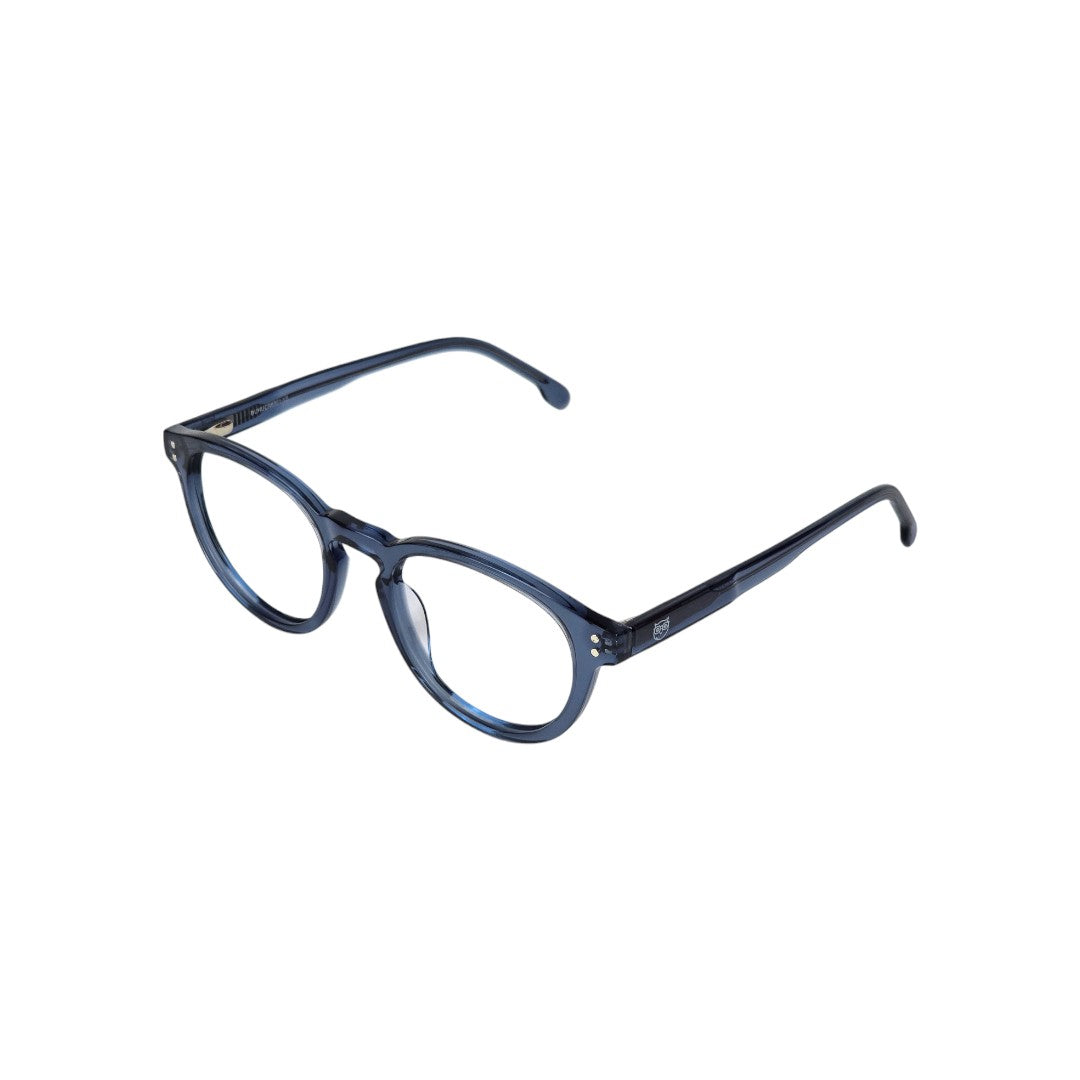 Caburga marco óptico acetato Azul filtro luz azul - Buhu Eyewear - vista lateral