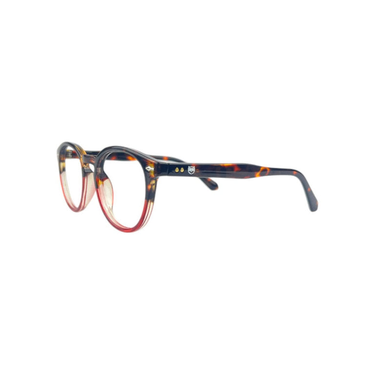 Capuchino lentes de lectura filtro luz azul Rojo - Buhu Eyewear - detalle montura