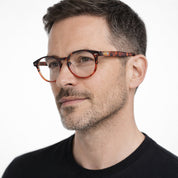 Capuchino lentes de lectura filtro luz azul Rojo - Buhu Eyewear - vista lateral