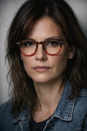 Capuchino lentes de lectura filtro luz azul Rojo - Buhu Eyewear - vista lateral