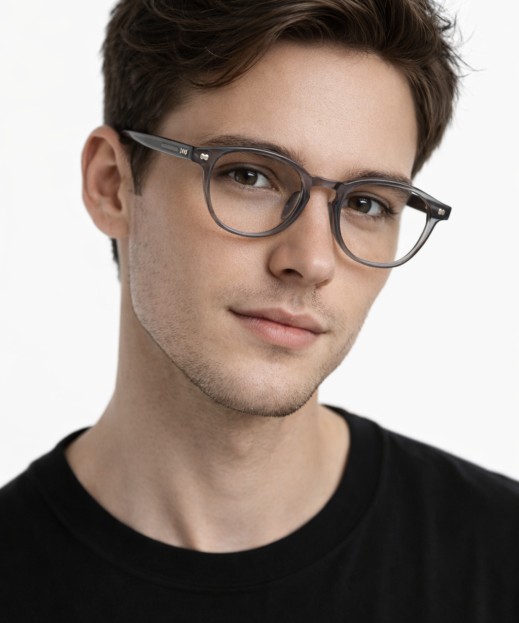 Chiloe Clip marco óptico acetato Gris clip-on sol - Buhu Eyewear - detalle lente