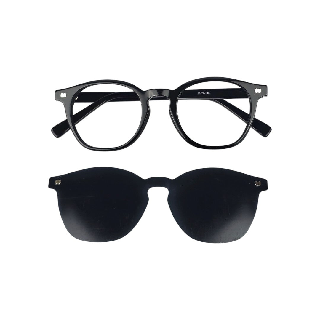 Chiloe Clip marco óptico acetato Negro clip-on sol - Buhu Eyewear - vista lateral