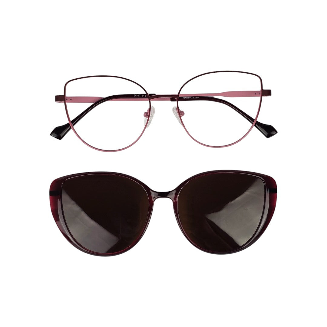 Córdoba Clip marco óptico clip-on sol metal Rosado - Buhu Eyewear - detalle lente