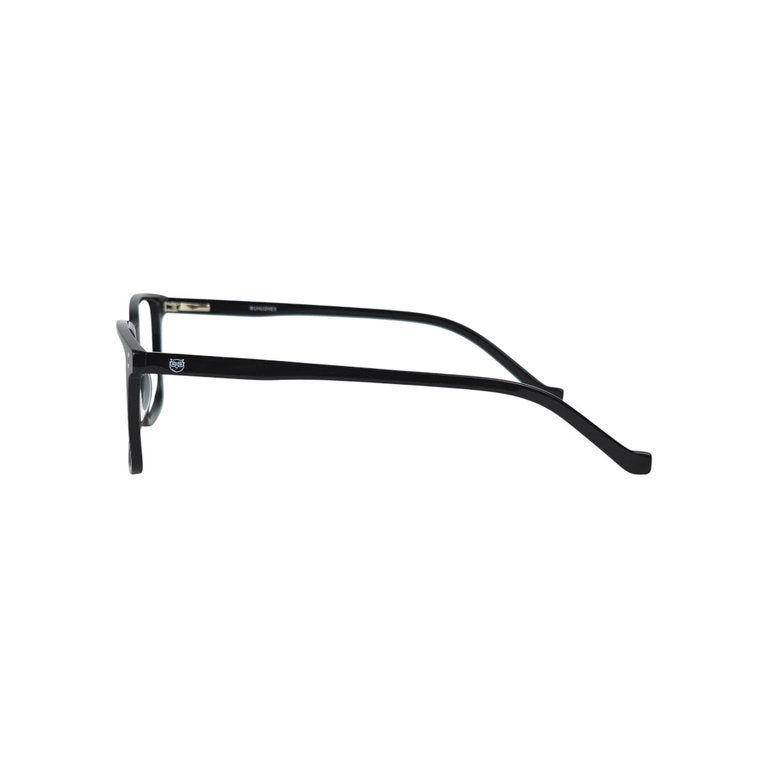 Dalcahue marco óptico acetato Negro filtro luz azul - Buhu Eyewear - detalle montura