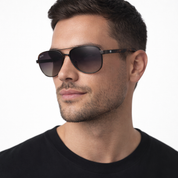 Estocolmo lentes de sol UV400 metal aviador Carey - Buhu Eyewear - frontal detalle