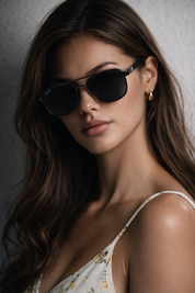 Estocolmo lentes de sol UV400 metal aviador Negro - Buhu Eyewear - detalle lente