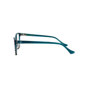 Frutillar marco óptico acetato Azul filtro luz azul - Buhu Eyewear - en uso diario