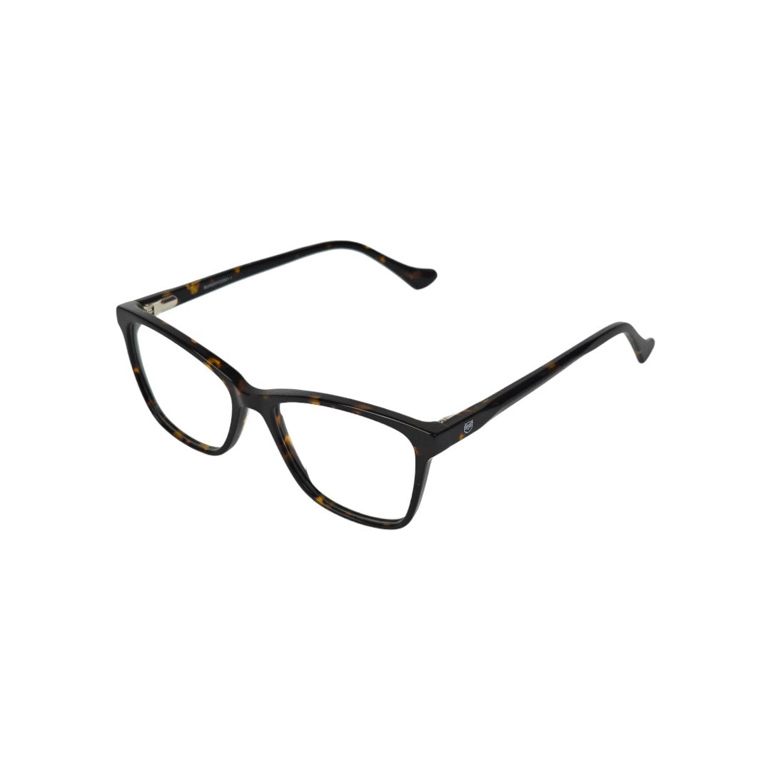Frutillar marco óptico acetato Carey filtro luz azul - Buhu Eyewear - detalle montura