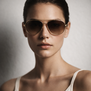 Ginebra lentes de sol UV400 metal Dorado cristal Café - Buhu Eyewear - frontal
