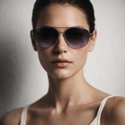 Ginebra lentes de sol UV400 metal Negro cristal Gris degradado - Buhu Eyewear - plano general