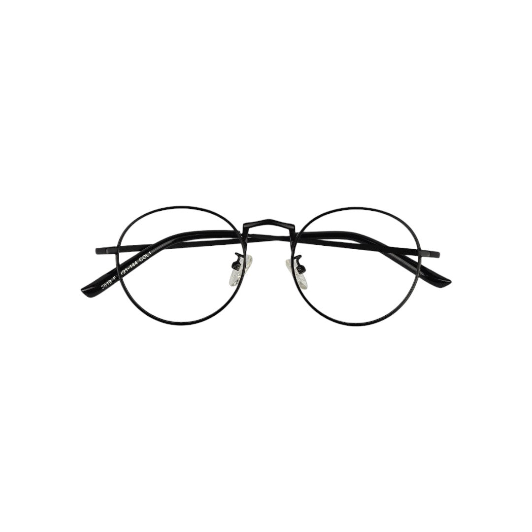 Lennon marco óptico metal Negro filtro luz azul - Buhu Eyewear - vista lateral