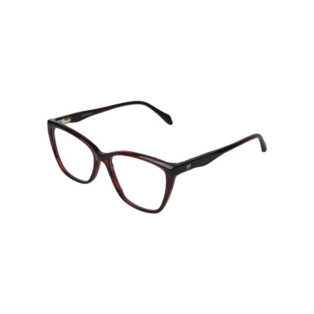 Licanray marco óptico acetato Rojo Carey filtro luz azul - Buhu Eyewear - vista lateral