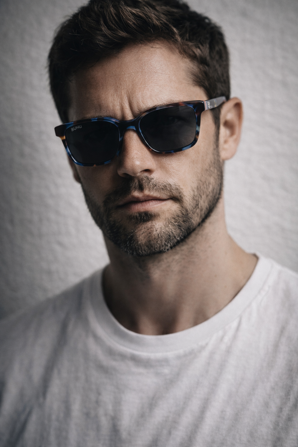 Miami lentes de sol UV400 acetato Carey Azul - Buhu Eyewear - lateral detalle