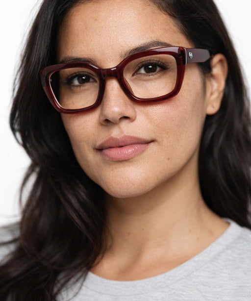 Natales marco óptico acetato mujer filtro luz azul - Buhu Eyewear - vista lateral