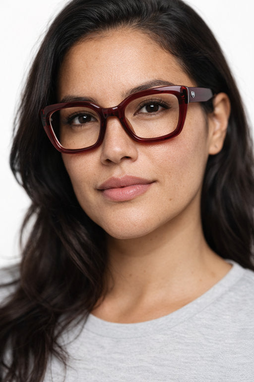 Natales marco óptico acetato mujer filtro luz azul - Buhu Eyewear - vista lateral