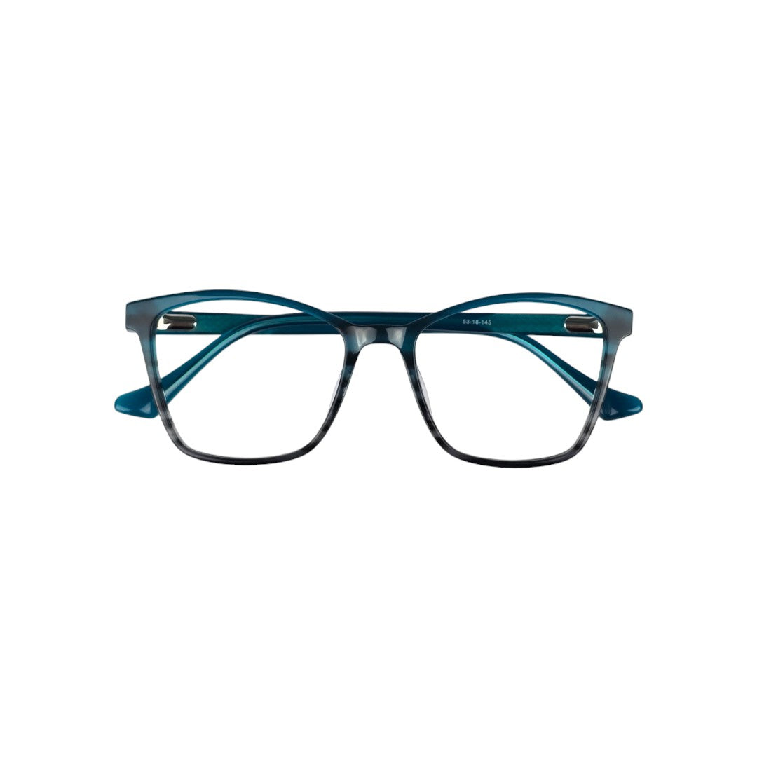 Papudo marco óptico acetato Azul filtro luz azul - Buhu Eyewear - detalle montura