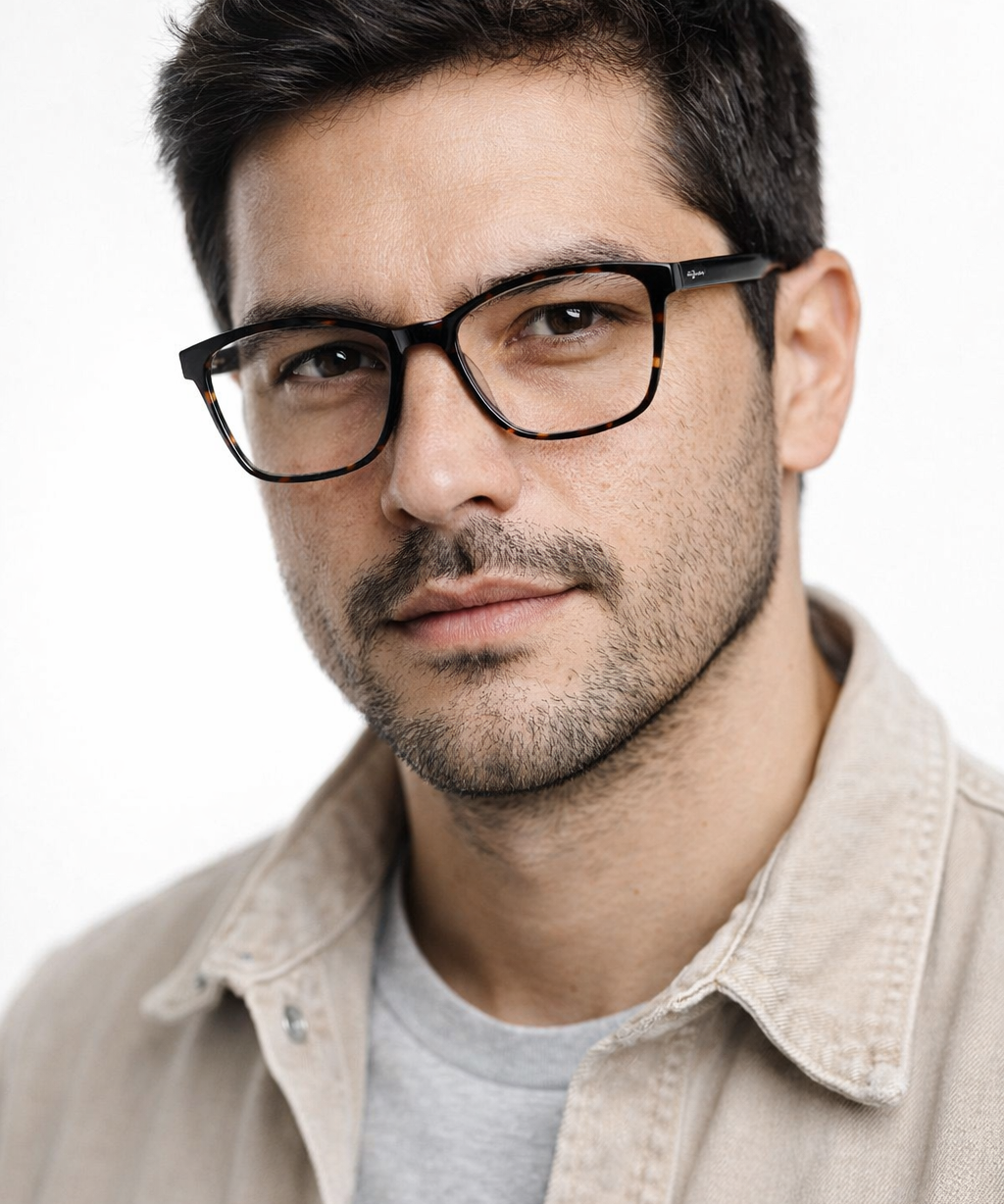 Papudo marco óptico acetato filtro luz azul - Buhu Eyewear - vista lateral