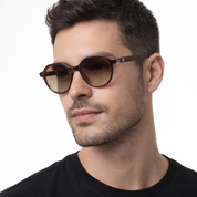 Paris lentes de sol UV400 acetato Café - Buhu Eyewear - lateral detalle