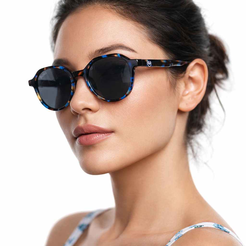 Paris lentes de sol UV400 acetato Carey Azul - Buhu Eyewear - plano general