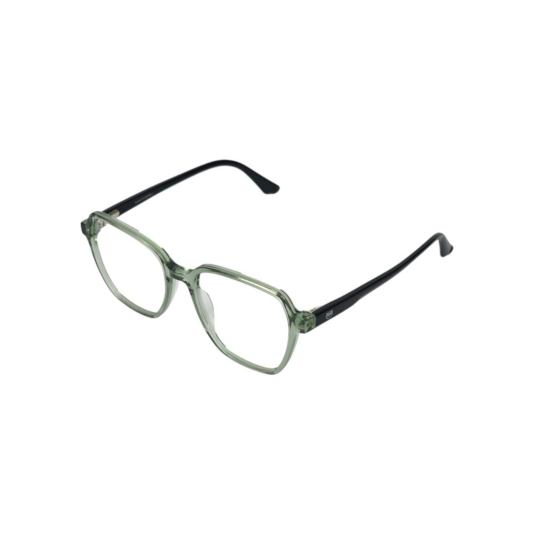 Patagonia marco óptico acetato Rojo Verde filtro luz azul - Buhu Eyewear - detalle montura