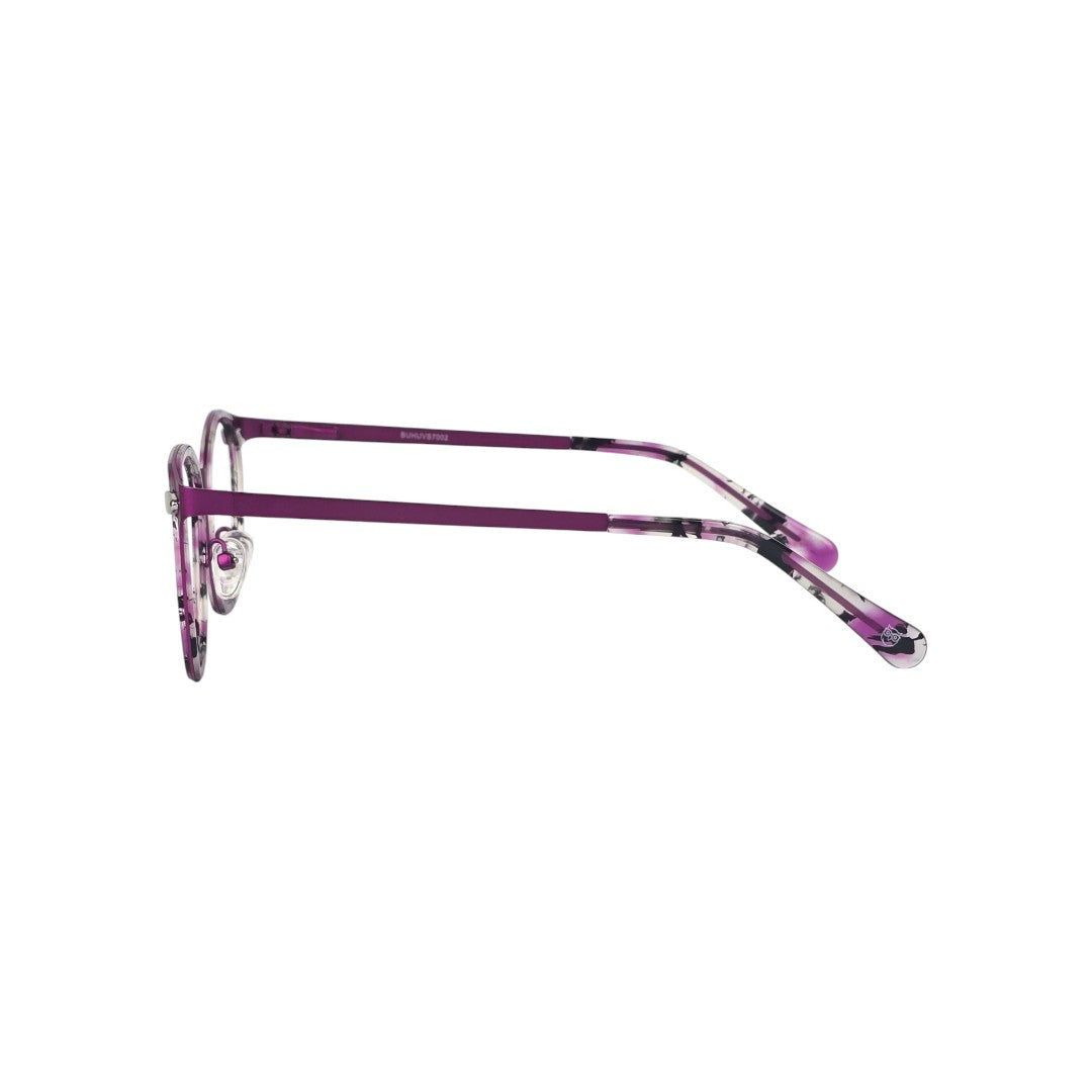 Puerto Varas marco óptico acetato Rosa filtro luz azul - Buhu Eyewear - vista lateral