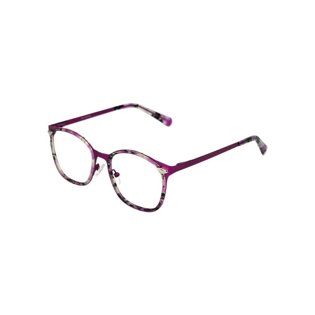Puerto Varas marco óptico acetato Rosa filtro luz azul - Buhu Eyewear - detalle montura