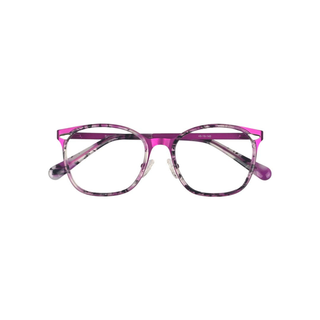 Puerto Varas marco óptico acetato Rosa filtro luz azul - Buhu Eyewear - vista frontal