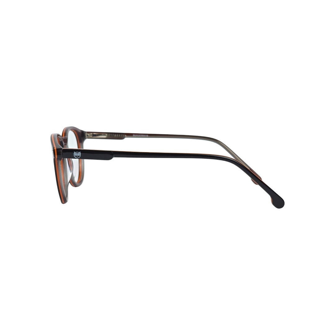 Quintay marco óptico acetato redondo Gris filtro luz azul - Buhu Eyewear - vista frontal
