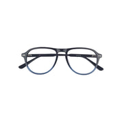 Quinteros marco óptico acetato aviador Azul filtro luz azul - Buhu Eyewear - en uso diario