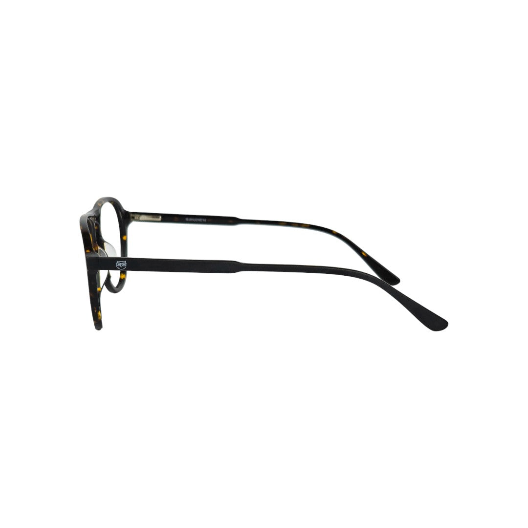 Quinteros marco óptico acetato aviador Carey filtro luz azul - Buhu Eyewear - detalle montura