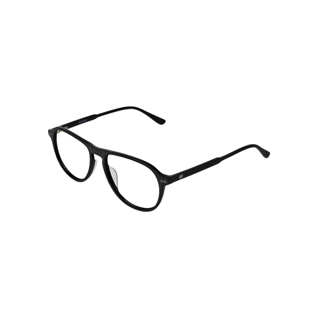 Quinteros marco óptico acetato aviador Negro filtro luz azul - Buhu Eyewear