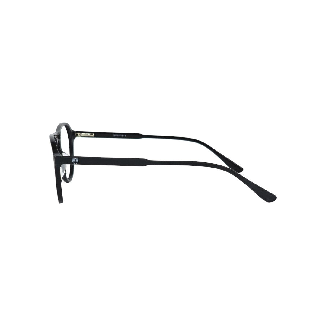 Quinteros marco óptico acetato aviador Negro filtro luz azul - Buhu Eyewear - detalle montura