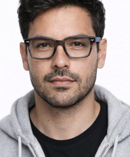 San Pedro marco óptico acetato hombre filtro luz azul - Buhu Eyewear - vista lateral
