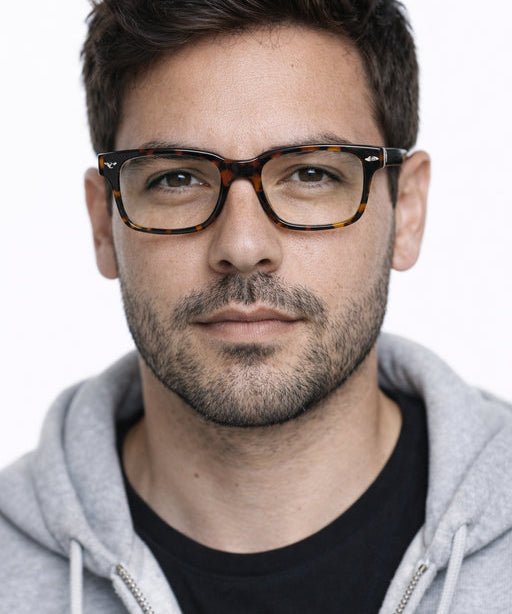 San Pedro marco óptico acetato hombre filtro luz azul - Buhu Eyewear - detalle montura