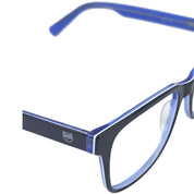 San Pedro marco óptico acetato Negro Azul filtro luz azul - Buhu Eyewear - en uso diario