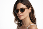 Samba lentes de sol UV400 polarizados Café Transparente cristal Gris - Buhu Eyewear - detalle montura