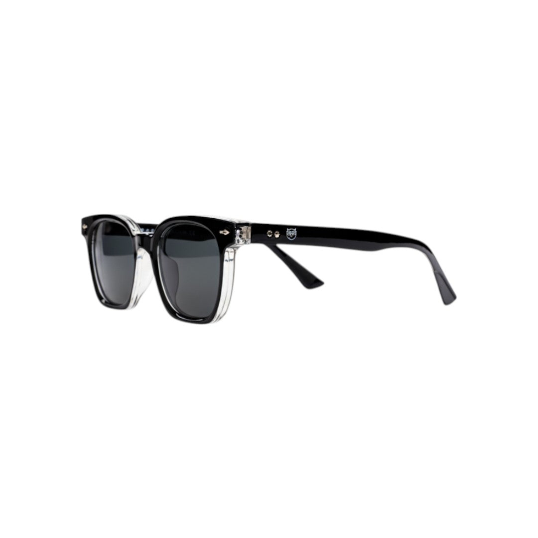 Toti lentes de sol UV400 polarizados Negro Transparente cristal Gris - Buhu Eyewear - vista lateral