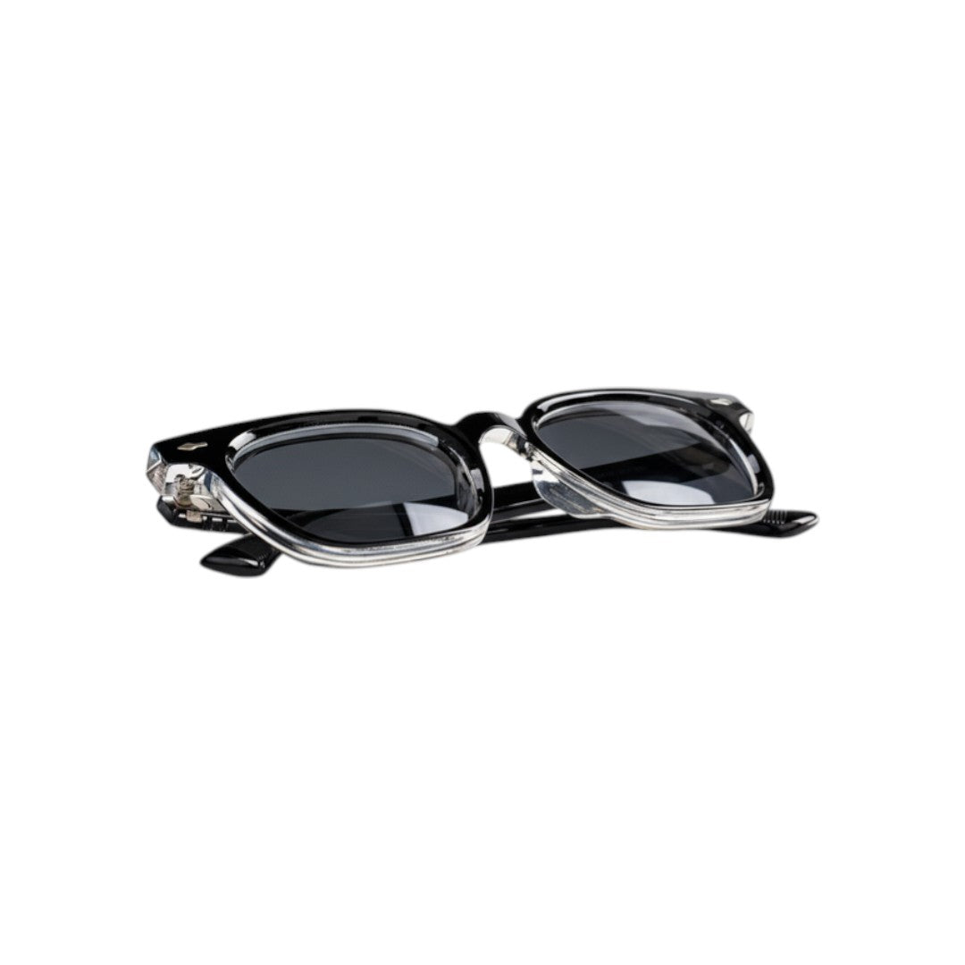 Toti lentes de sol UV400 polarizados Negro Transparente cristal Gris - Buhu Eyewear - detalle montura