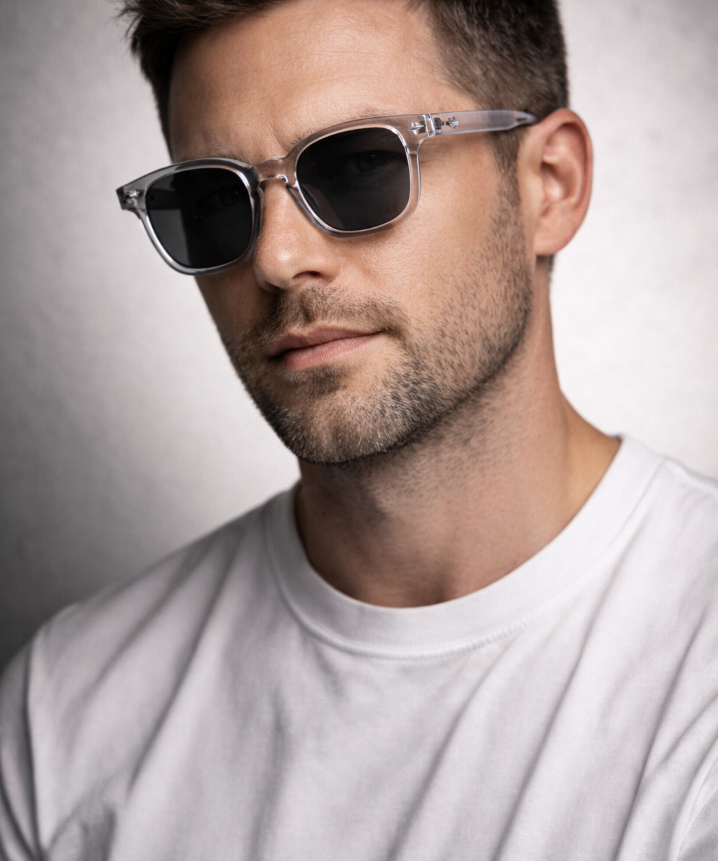 Toti lentes de sol UV400 polarizados Transparente cristal Gris - Buhu Eyewear - en uso diario
