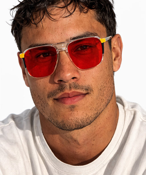Stark lentes de sol UV400 Rojo acetato - Buhu Eyewear - vista lateral