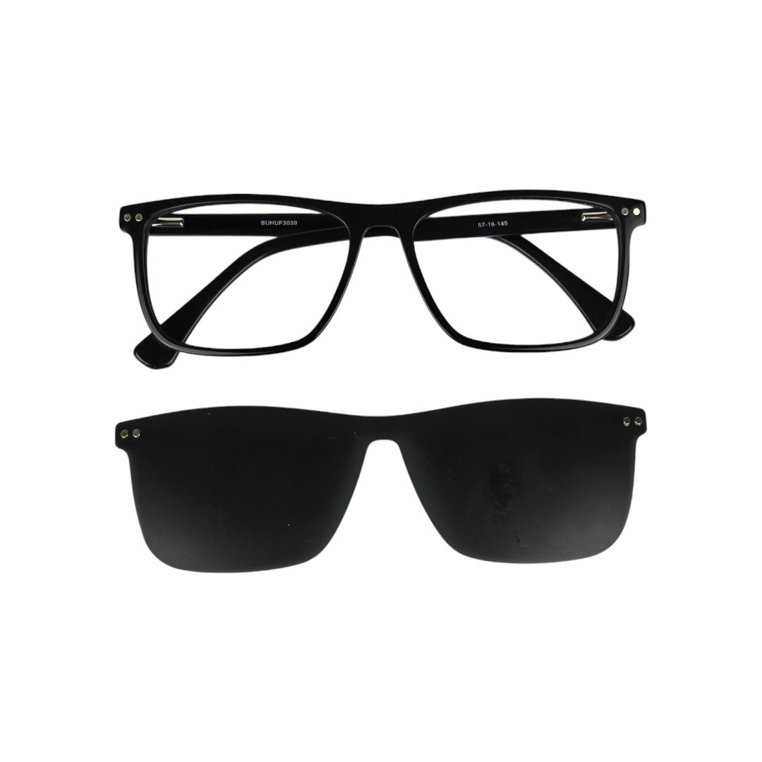 Tongoy Clip marco óptico acetato Negro clip-on sol - Buhu Eyewear