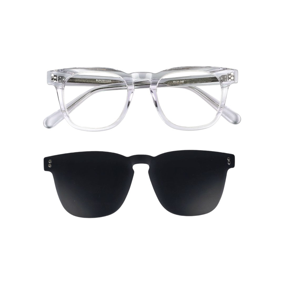 Valdivia Clip marco óptico acetato Transparente clip-on sol - Buhu Eyewear