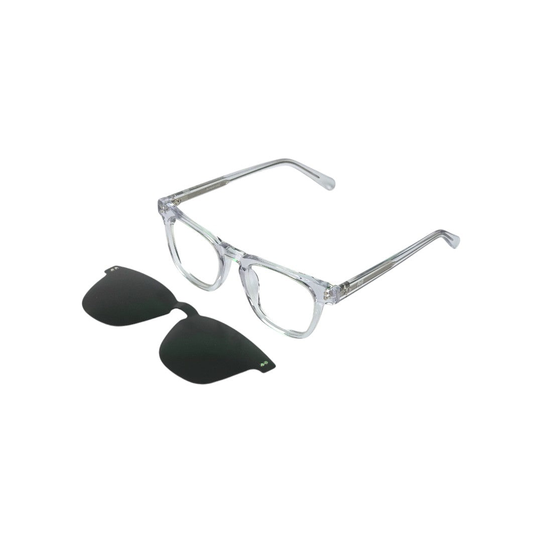 Valdivia Clip marco óptico acetato Transparente clip-on sol - Buhu Eyewear - vista lateral