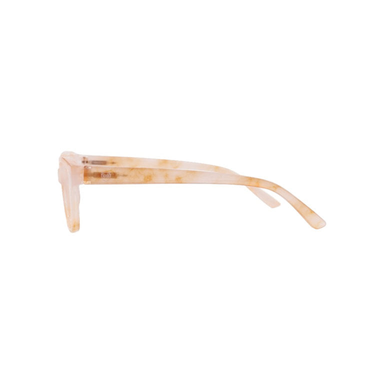 Vicky lentes de lectura filtro luz azul Amarillo - Buhu Eyewear - detalle montura