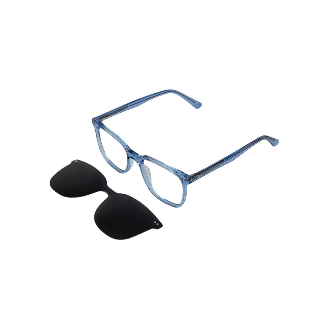 Vicuña Clip marco óptico acetato Azul clip-on sol - Buhu Eyewear - detalle montura