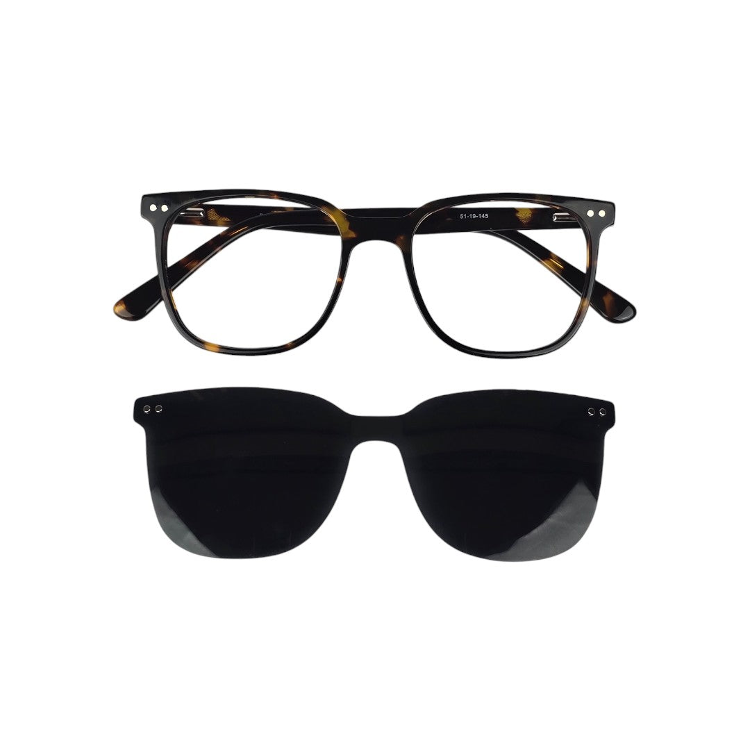 Vicuña Clip marco óptico acetato Carey clip-on sol - Buhu Eyewear